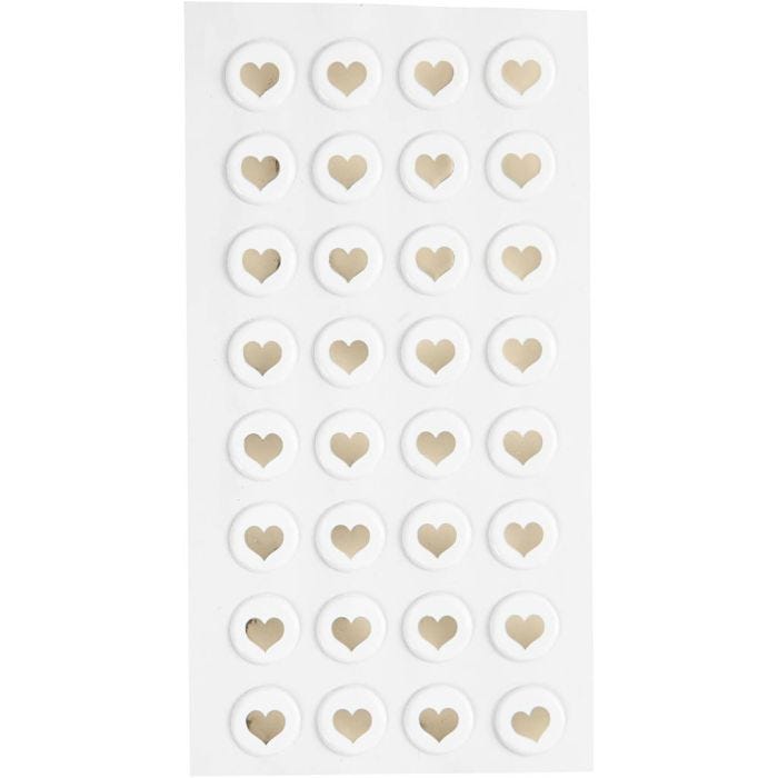 Puffy stickers, diam. 14 mm, tykkelse 2 mm, hvid, 32 stk./ 1 pk.