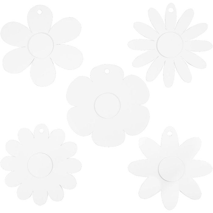 Blomster, diam. 20 cm, 400 g, hvid, 5x3 stk./ 1 pk.
