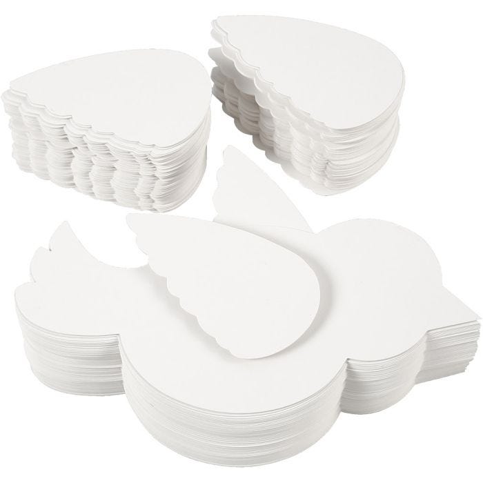 Fugl, L: 25 cm, 400 g, hvid, 100 sæt/ 1 pk.