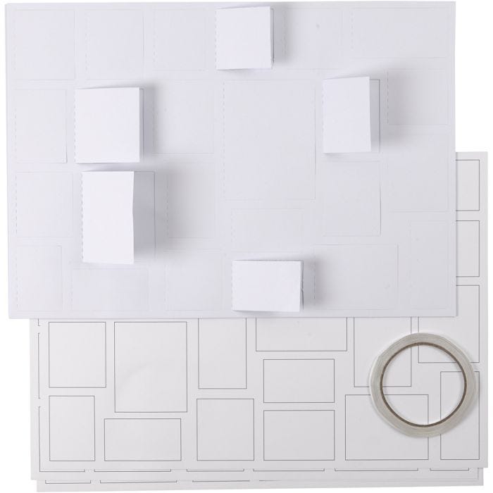 Julekalender, str. 30x42 cm, hvid, 5stk./ 1 pk.