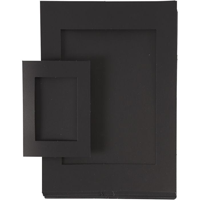 Passepartoutrammer, str. A4+A6, 180 g, sort, 2x60 stk./ 1 pk.
