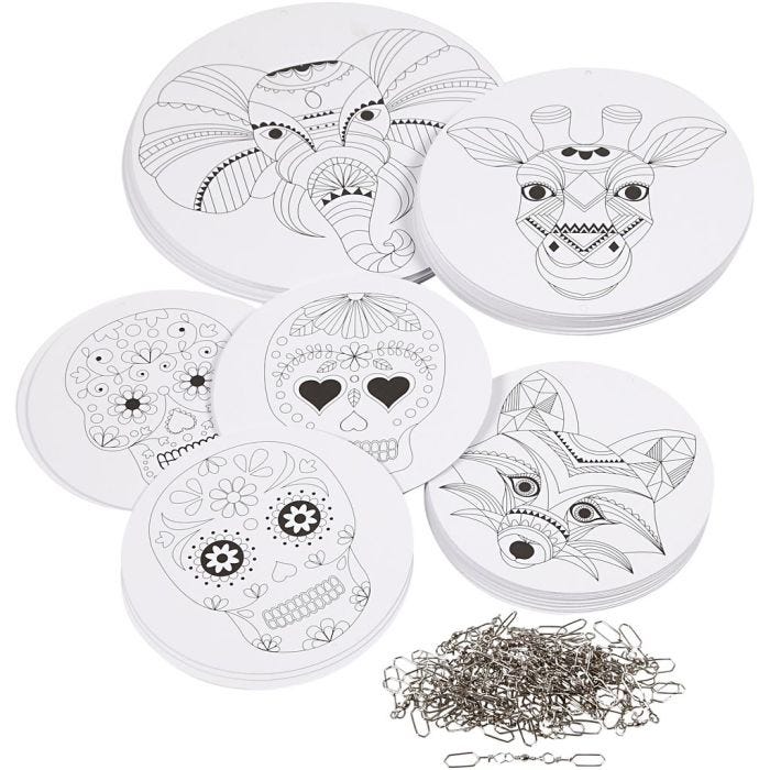 Uro med motiv, diam. 12+15+18 cm, 300 g, hvid, 20 sæt/ 1 pk.