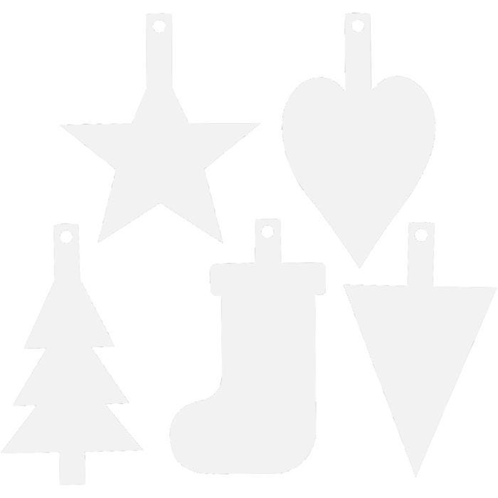 Juleophæng, H: 23,5-26,5 cm, B: 15,5-20,5 cm, hvid, 100 stk./ 1 pk.