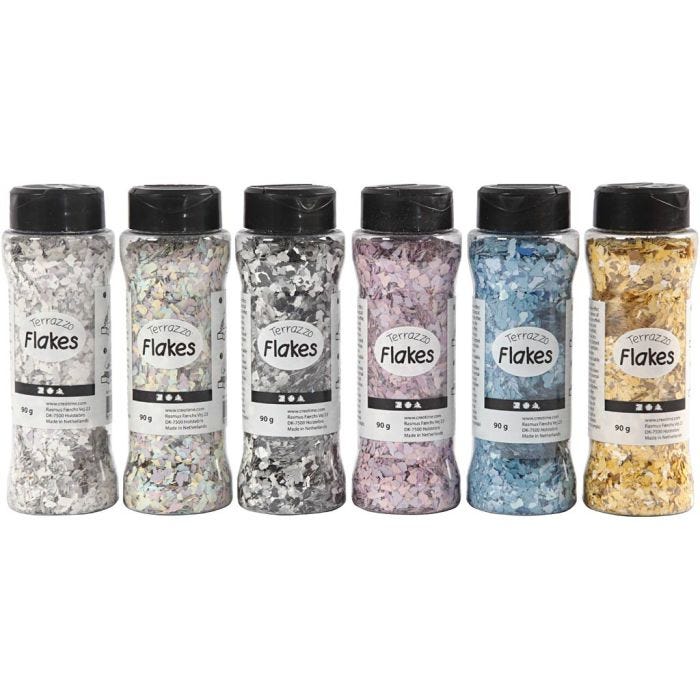 Terrazzoflager, ass. farver, 6x90 g/ 1 pk.