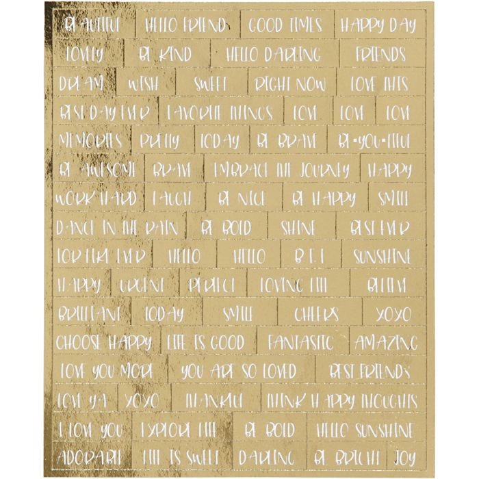 Stickers, ark 10x11,5 cm, guld, 4 stk./ 1 pk.