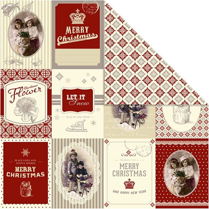 Designpapir, ark 30,5x30,5 cm, 120 g, 5 ark/ 1 pk.