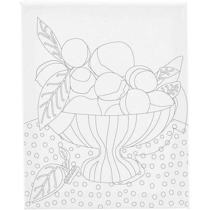 Malerlærred med print, Frugtskål, D: 1,6 cm, str. 24x30 cm, 360 g, 1 stk.