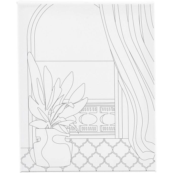 Malerlærred med print, Vindue, D: 1,6 cm, str. 24x30 cm, 360 g, 1 stk.