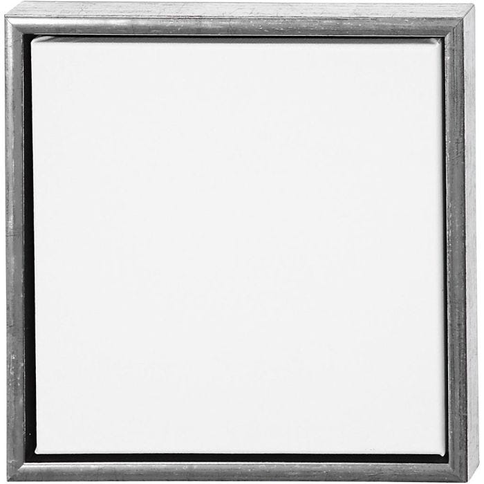 Malerlærred med træramme, str. 30x30 cm, 360 g, antik sølv, hvid, 1 stk.