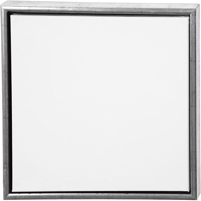 Malerlærred med træramme, str. 40x40 cm, 360 g, antik sølv, hvid, 1 stk.
