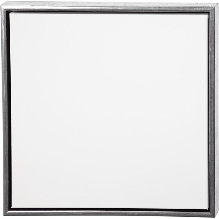Malerlærred med træramme, str. 50x50 cm, 360 g, antik sølv, hvid, 1 stk.