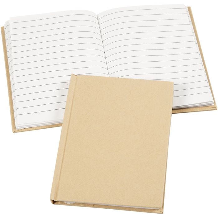 Notesbog, A6, ark 105x148 mm, 60 g, brun, 1 stk.