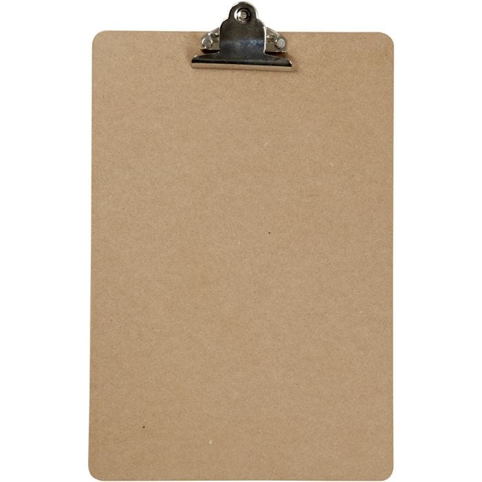 Clipboard/tegneunderlag, A4, str. 23x34x0,3 cm, 1 stk.
