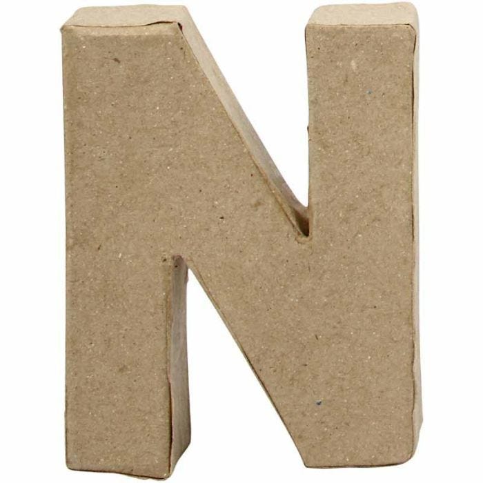 Bogstav, N, H: 10 cm, B: 7,8 cm, tykkelse 2 cm, 1 stk.