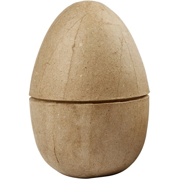 To-delt æg, H: 12 cm, diam. 9 cm, 1 stk.