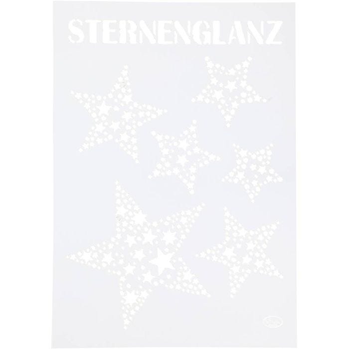 Stencil, stjerneglans, A4, ark 210x297 mm, 1 stk.