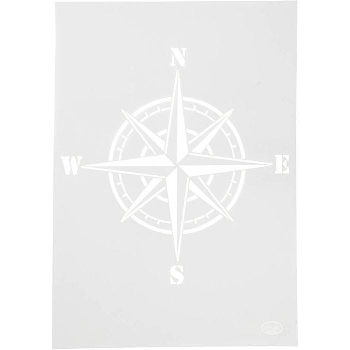 Stencil, kompas, A4, ark 210x297 mm, 1 stk.