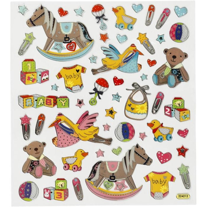 Stickers, baby, ark 15x16,5 cm, 1 ark