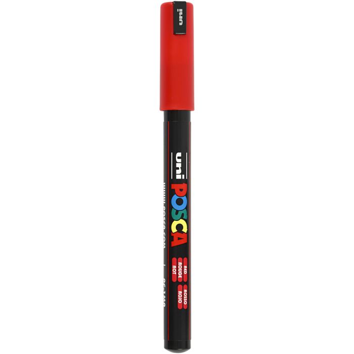 Posca Tusch, nr. PC-1MR, streg 0,7 mm, extra-fine, rød, 1 stk.
