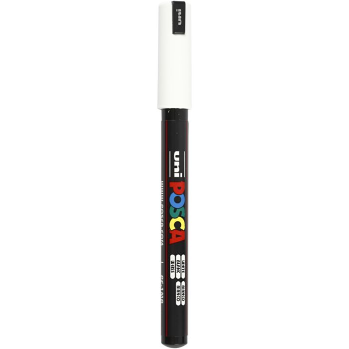 Posca Tusch, PC-1MR, streg 0,7 mm, extra-fine, hvid, 1 stk.