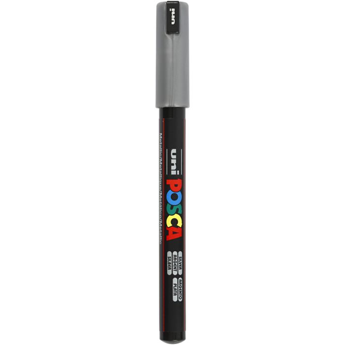 Posca Tusch, nr. PC-1MR, streg 0,7 mm, extra-fine, sølv, 1 stk.