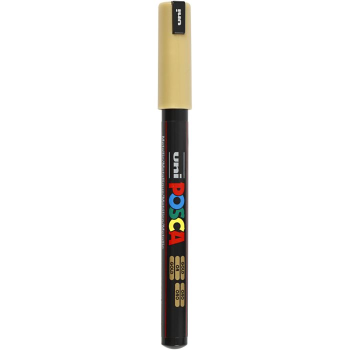 Posca Tusch, nr. PC-1MR, streg 0,7 mm, extra-fine, guld, 1 stk.