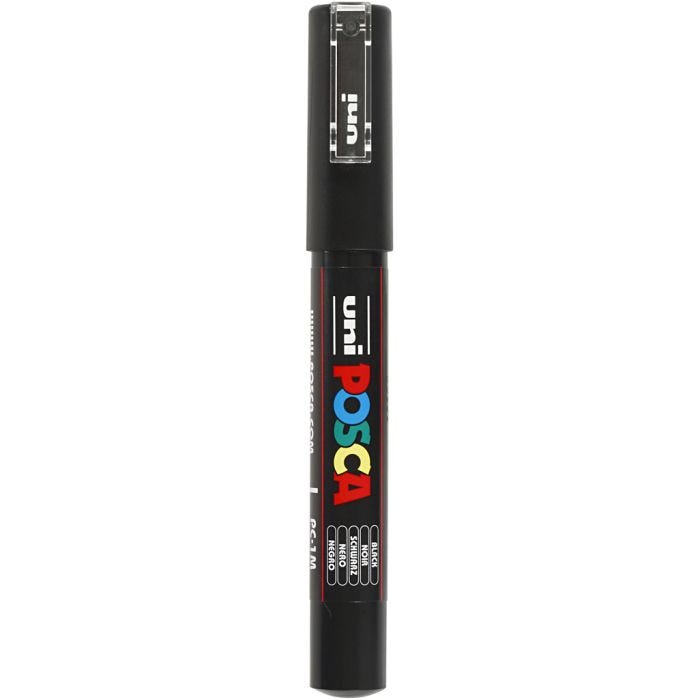 Posca Tusch, nr. PC-1M, streg 0,7 mm, extra-fine, sort, 1 stk.