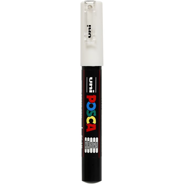 Posca Tusch, nr. PC-1M, streg 0,7 mm, extra-fine, hvid, 1 stk.