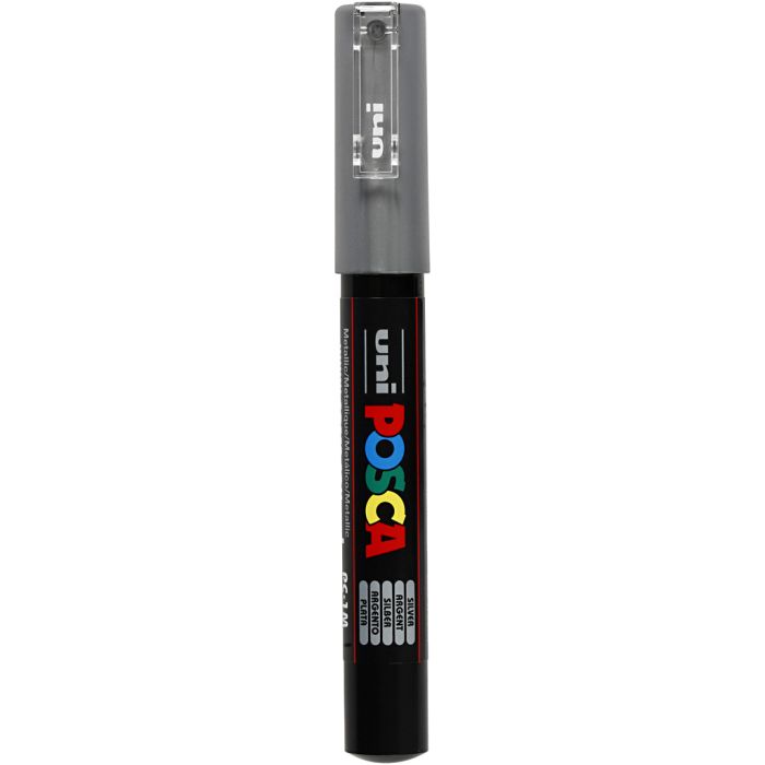 Posca Tusch, nr. PC-1M, streg 0,7 mm, extra-fine, sølv, 1 stk.