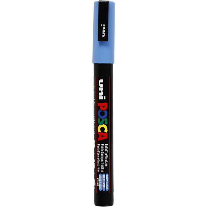 Posca Tusch, nr. PC-3M, streg 0,9-1,3 mm, fine, himmelblå, 1 stk.