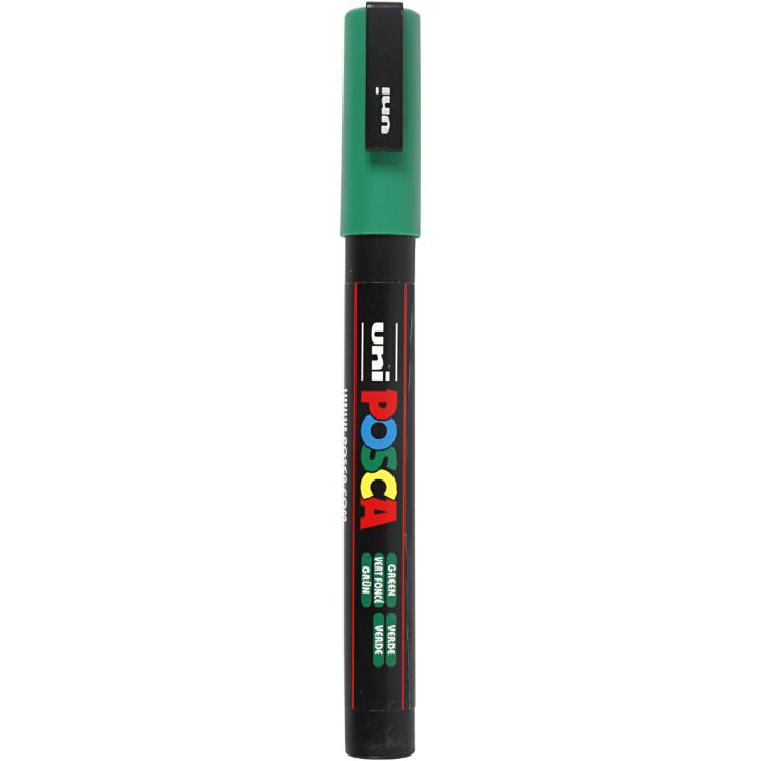 Posca Tusch, nr. PC-3M, streg 0,9-1,3 mm, fine, grøn, 1 stk.