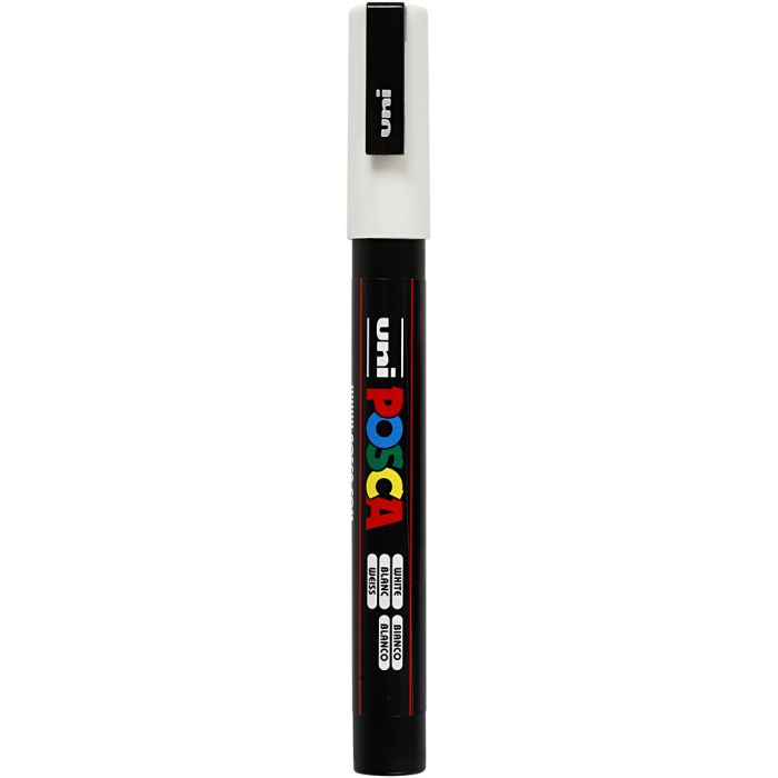 Posca Tusch, PC-3M, streg 0,9-1,3 mm, fine, hvid, 1 stk.