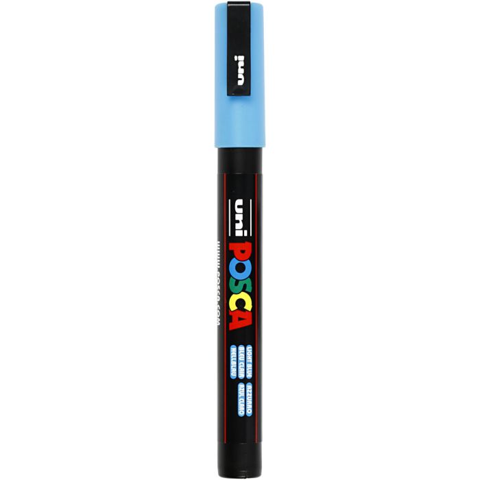 Posca Tusch, nr. PC-3M, streg 0,9-1,3 mm, fine, lyseblå, 1 stk.