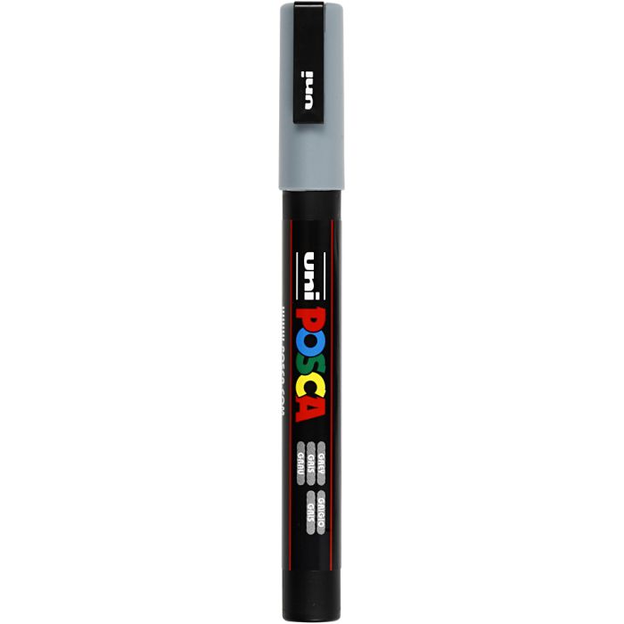 Posca Tusch, nr. PC-3M, streg 0,9-1,3 mm, fine, grå, 1 stk.