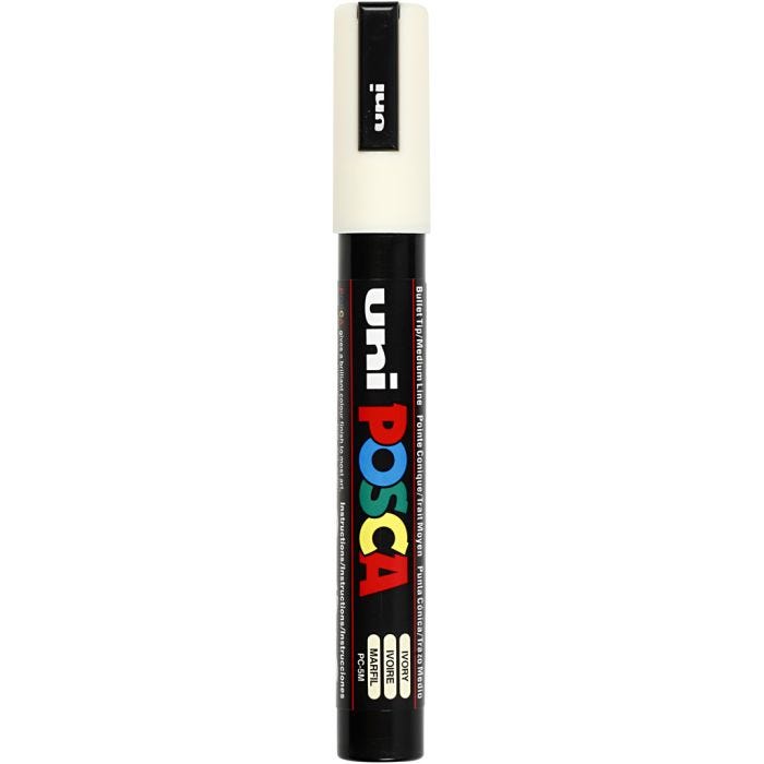 Posca Tusch, nr. PC-5M, streg 2,5 mm, medium, elfenben, 1 stk.