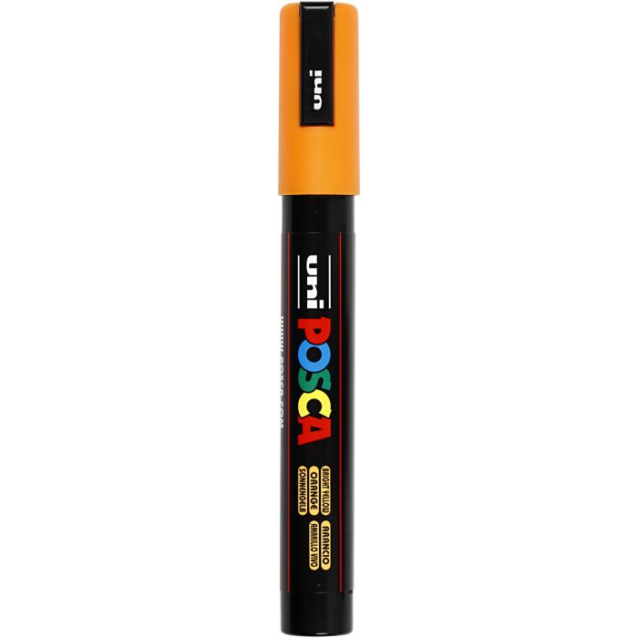 Posca Tusch, nr. PC-5M, streg 2,5 mm, medium, bright yellow, 1 stk.