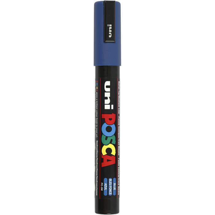 Posca Tusch, nr. PC-5M, streg 2,5 mm, medium, blå, 1 stk.