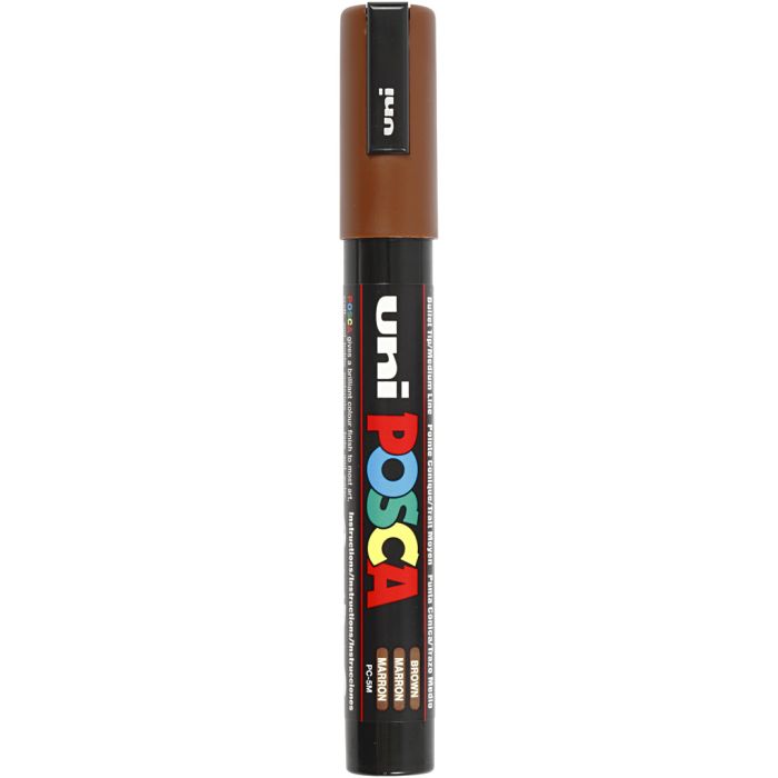 Posca Tusch, nr. PC-5M, streg 2,5 mm, medium, brun, 1 stk.