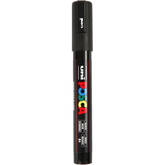 Posca Tusch, nr. PC-5M, streg 2,5 mm, medium, sort, 1 stk.