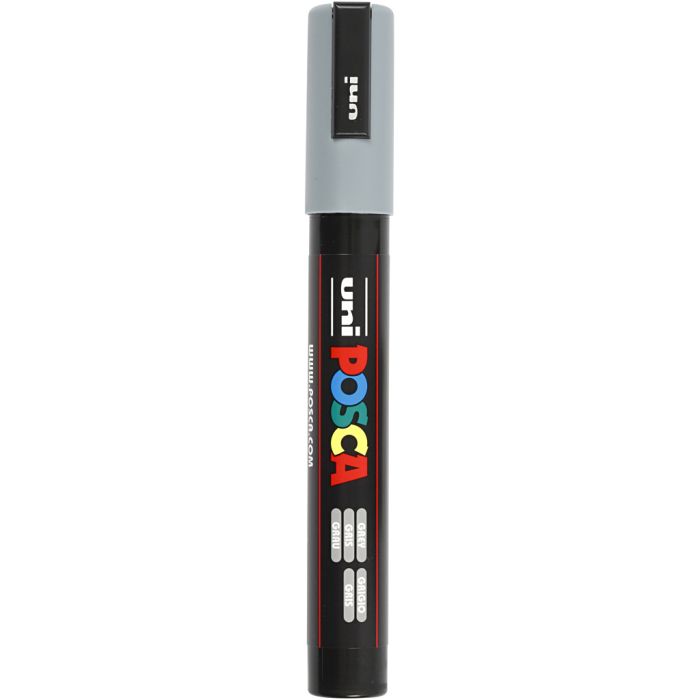 Posca Tusch, nr. PC-5M, streg 2,5 mm, medium, grå, 1 stk.