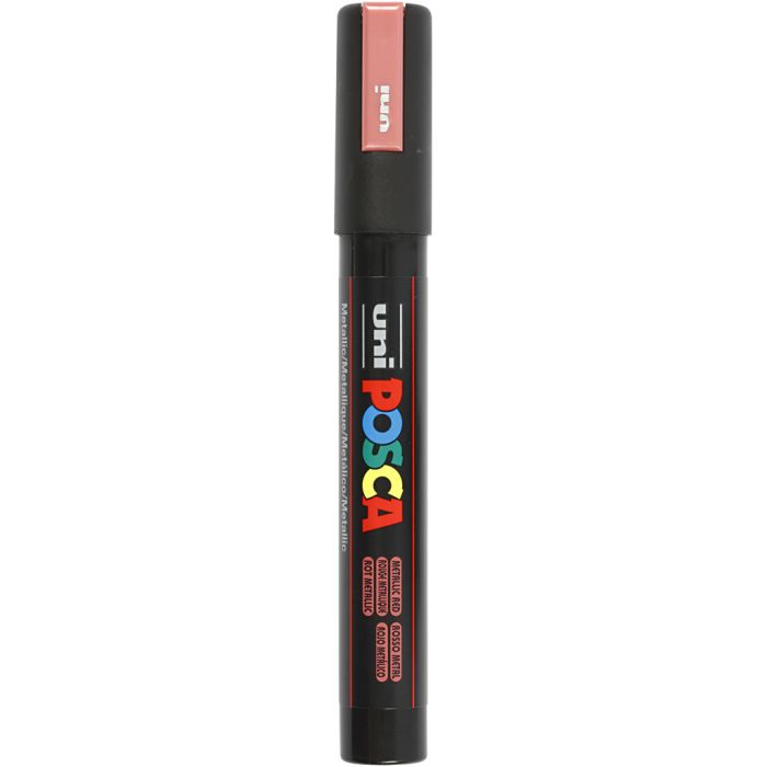 Posca Tusch, nr. PC-5M, streg 2,5 mm, medium, metal rød, 1 stk.