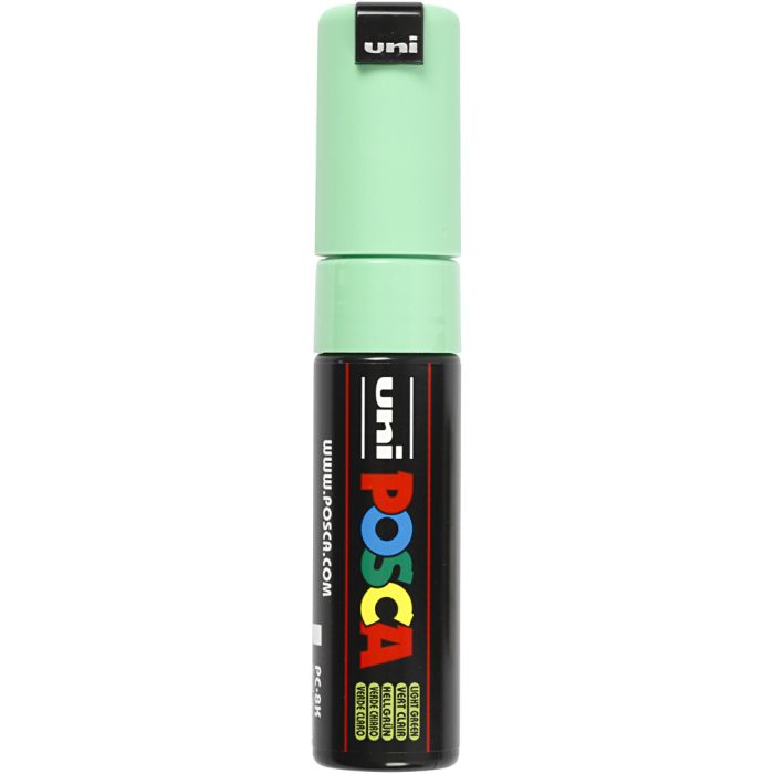 Posca Tusch, nr. PC-8K, streg 8 mm, broad, lys grøn, 1 stk.