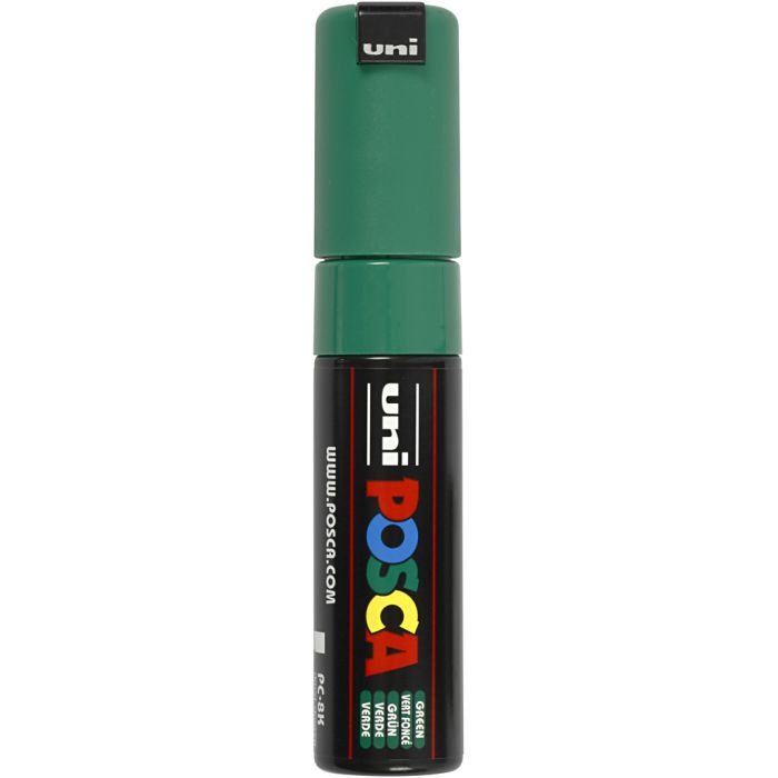 Posca Tusch, nr. PC-8K, streg 8 mm, broad, grøn, 1 stk.