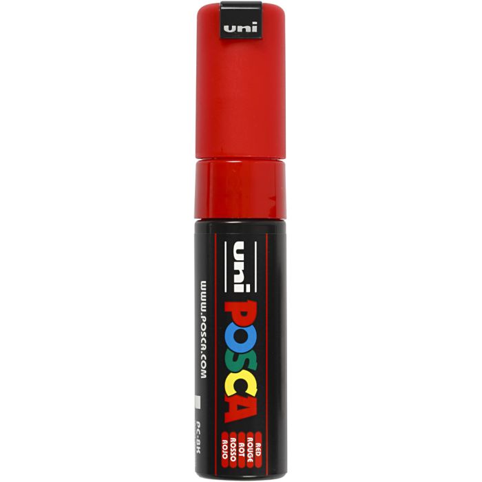 Posca Tusch, nr. PC-8K, streg 8 mm, broad, rød, 1 stk.