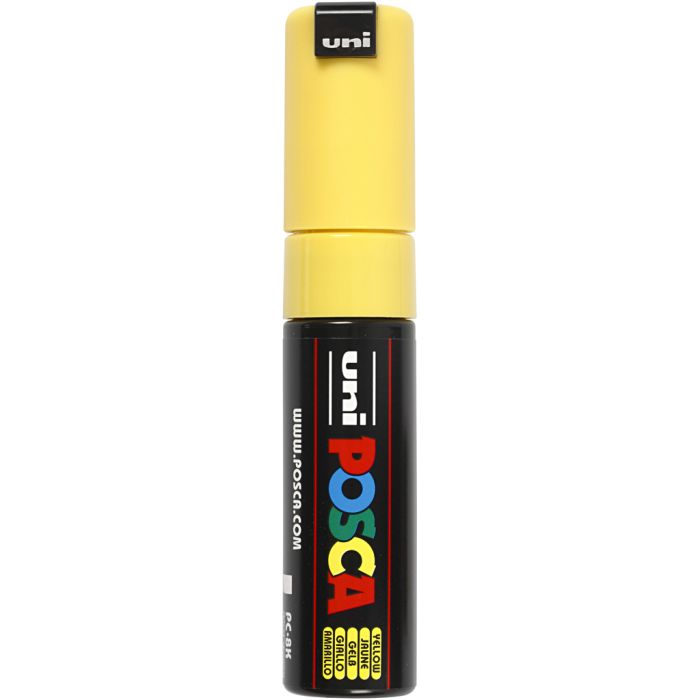 Posca Tusch, nr. PC-8K, streg 8 mm, broad, gul, 1 stk.