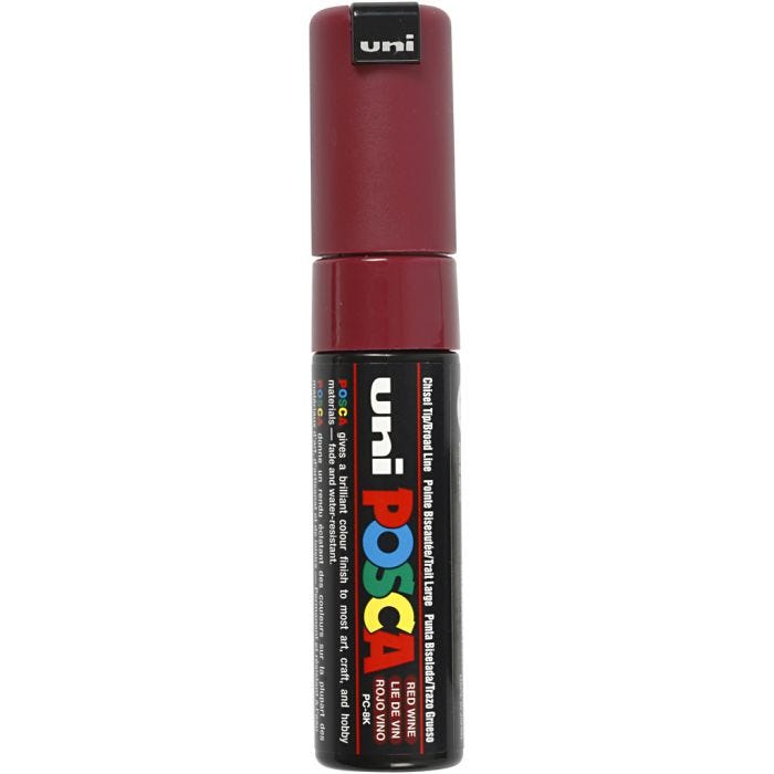 Posca Tusch, nr. PC-8K, streg 8 mm, broad, red wine, 1 stk.