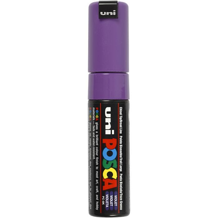 Posca Tusch, nr. PC-8K, streg 8 mm, broad, violet, 1 stk.