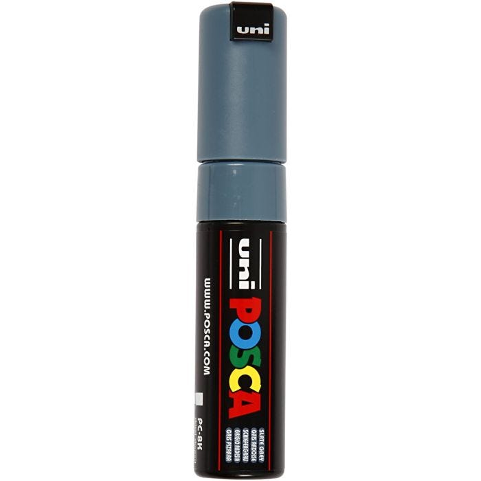 Posca Tusch, nr. PC-8K, streg 8 mm, broad, slate grey, 1 stk.