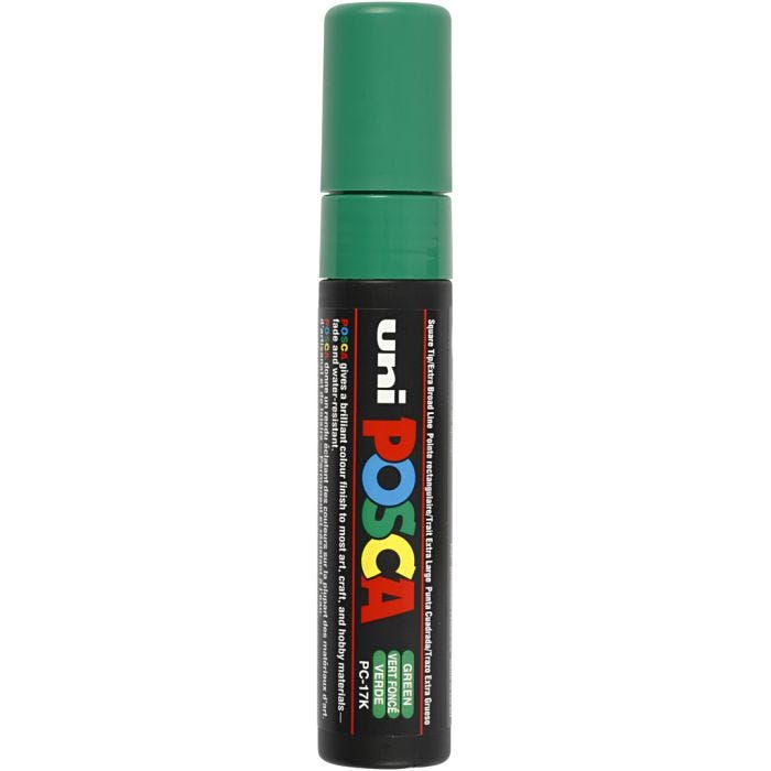 Posca Tusch, nr. PC-17K, streg 15 mm, extra broad, grøn, 1 stk.