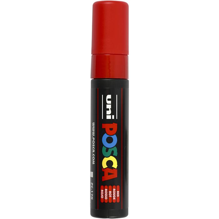 Posca Tusch, nr. PC-17K, streg 15 mm, extra broad, rød, 1 stk.